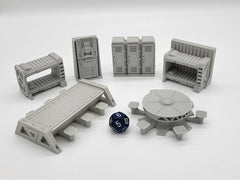 Sci-fi Scenery - Beds, tables, lockers - EC3D Design, Infinity, Legion, Scifi, Cyberpunk, Starfinder, ttrpg terrain, traveller, furniture-1
