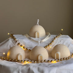 Handmade Igloo Candle: Christmas Home Decor, Soy Candle-1