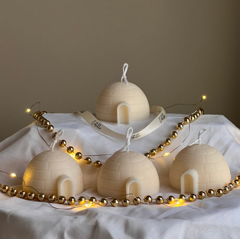 Handmade Igloo Candle: Christmas Home Decor, Soy Candle-1
