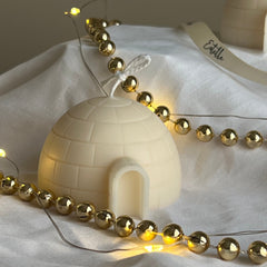Handmade Igloo Candle: Christmas Home Decor, Soy Candle-3