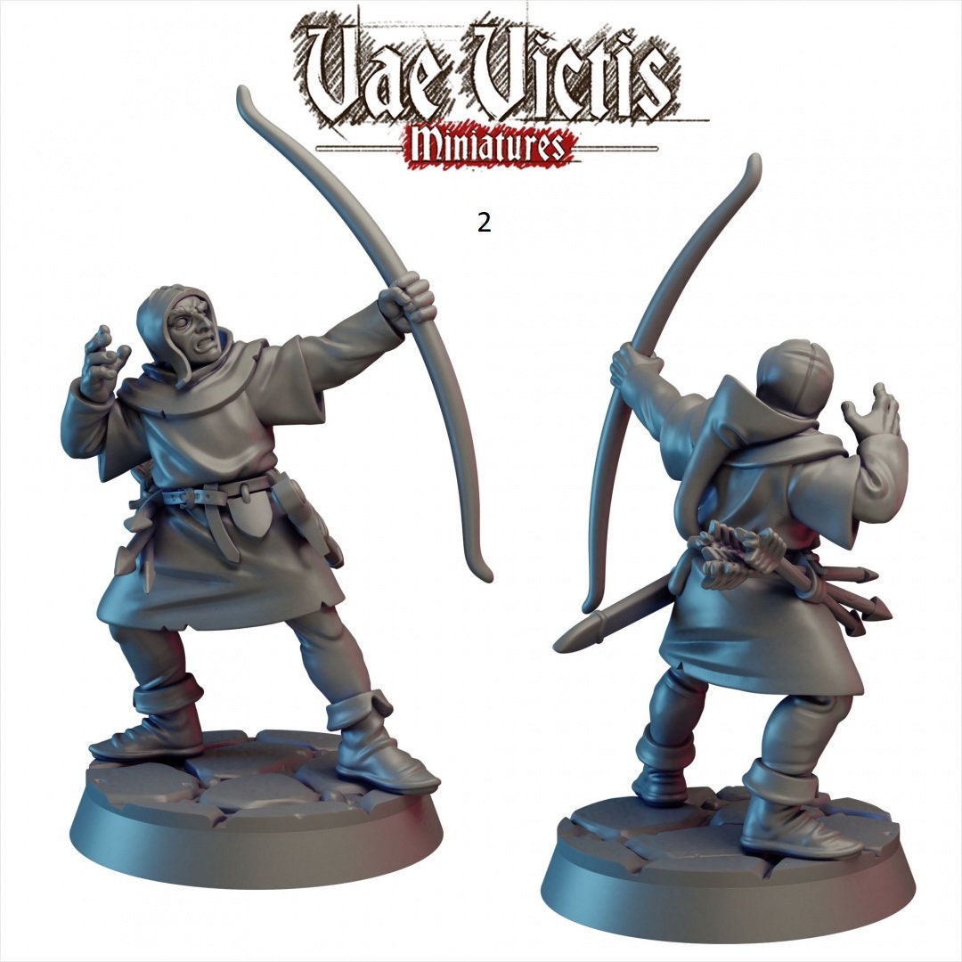 Bowmen of the Kingdom 28/32mm mini set - Vae Victis | DnD | Archer | Villager | Ranger | Human | Pathfinder | TTRPG | Wargaming | Frostgrave-3