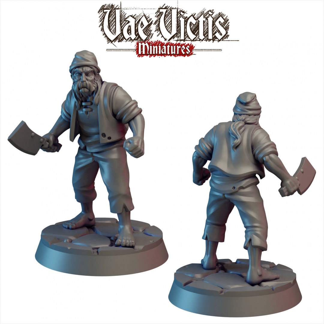 Disgruntled Villager 28/32mm mini - Vae Victis | DnD | Sorcerer | Warlock | Magician | Human | Pathfinder | TTRPG | Wargaming | Frostgrave-1