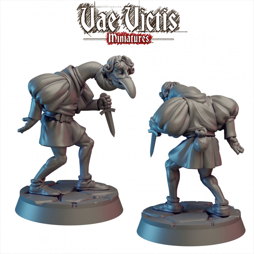 Cursed Bird Man Villager 28/32mm mini - Vae Victis | DnD | Townsfolk | Theif | Human | Pathfinder | TTRPG | Grim | Frostgrave | Monster-1