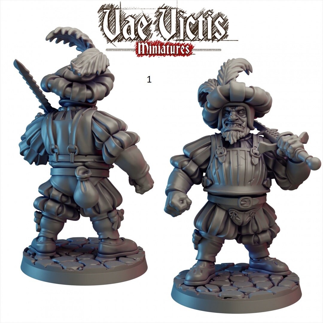 Ogre Mercenary 28/32mm mini set - Vae Victis | DnD | Fighter | Barbarian | Monster | Male | Pathfinder | TTRPG | Wargaming | Frostgrave-3