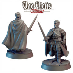 Knight 28/32mm mini - Vae Victis | DnD | Human | Fighter | Paladin | Male | Pathfinder | TTRPG | Wargaming | Frostgrave | Eldritch, Villager-1