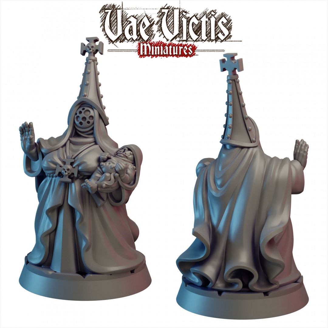 Cult Matriarch 28/32mm mini - Vae Victis | DnD | Evil | Cultist | Warlock | Pathfinder | TTRPG | Wargaming | Frostgrave | Eldritch Monster-1