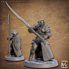 Elven Knights 28/32mm mini set - Artisan Guild | Alfar | Drow | Male | Female | Fighter | Ranger| Pathfinder | Wargaming | Army | Unit-7