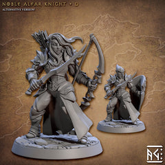Elven Knights 28/32mm mini set - Artisan Guild | Alfar | Drow | Male | Female | Fighter | Ranger| Pathfinder | Wargaming | Army | Unit-5