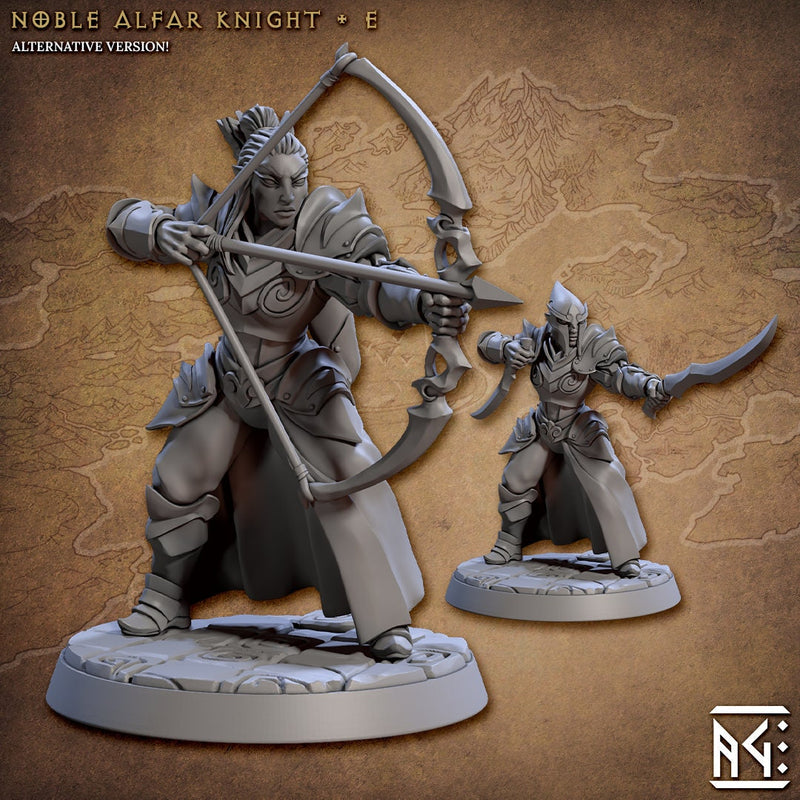 Elven Knights 28/32mm mini set - Artisan Guild | Alfar | Drow | Male | Female | Fighter | Ranger| Pathfinder | Wargaming | Army | Unit-6