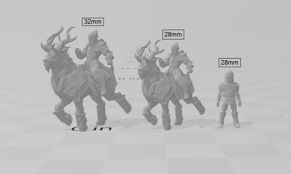 Elven Riders 28/32mm mini set - Artisan Guild | Alfar | Drow | Male | Female | Fighter | Ranger| Pathfinder | Wargaming | Elk | Cavalry Elf-6