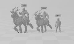 Elven Riders 28/32mm mini set - Artisan Guild | Alfar | Drow | Male | Female | Fighter | Ranger| Pathfinder | Wargaming | Elk | Cavalry Elf-6