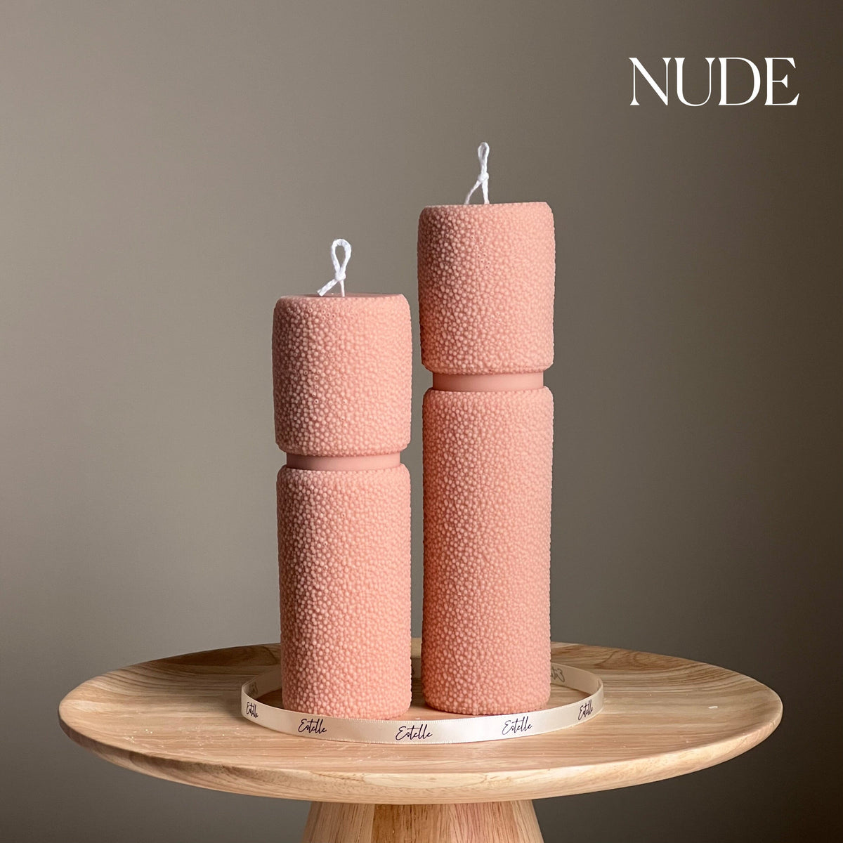Roman Fluffy Soy Wax Pillar Candle Set: Tall Decorative Candles-2