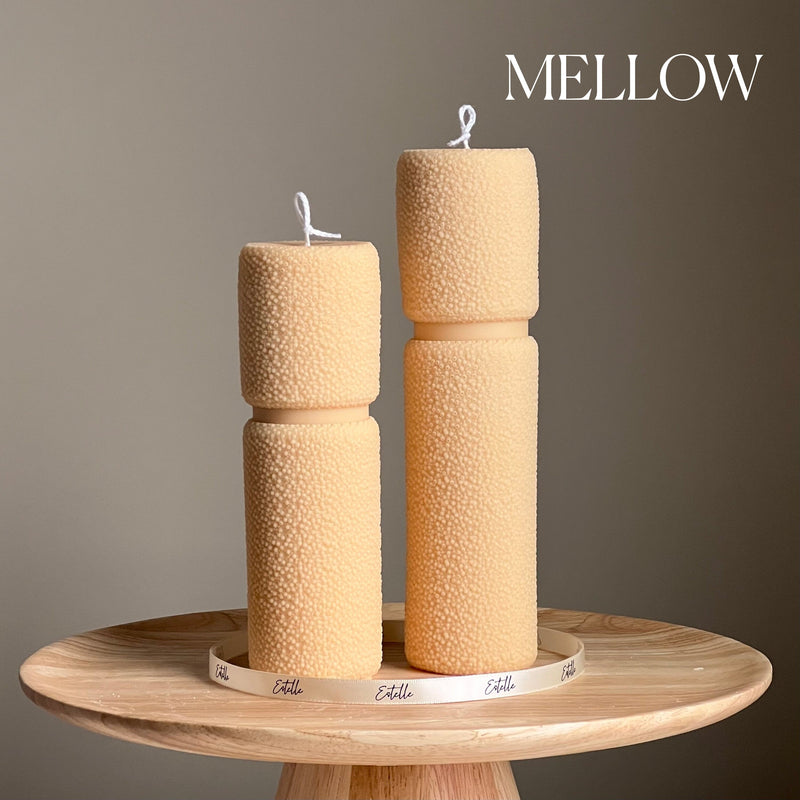 Roman Fluffy Soy Wax Pillar Candle Set: Tall Decorative Candles-4