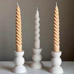 Round Jesmonite Candlestick Holder: Minimalist Table Decor-1