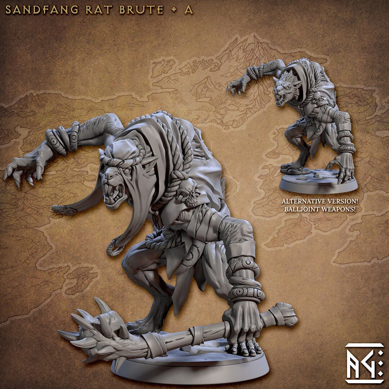 Sandfang Brutes 28/32mm mini set - Artisan Guild | Animal | Rat | Ogre | Monster | Ratfolk | Large | Pathfinder | Wargaming | Huge | Set-2