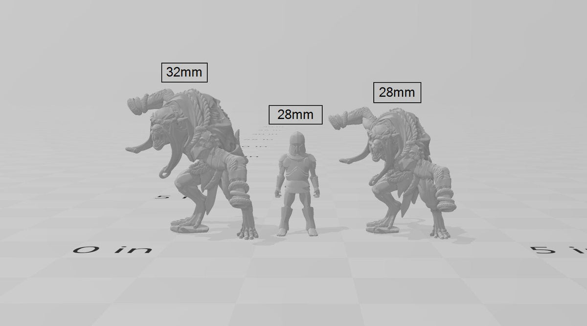 Sandfang Brutes 28/32mm mini set - Artisan Guild | Animal | Rat | Ogre | Monster | Ratfolk | Large | Pathfinder | Wargaming | Huge | Set-6