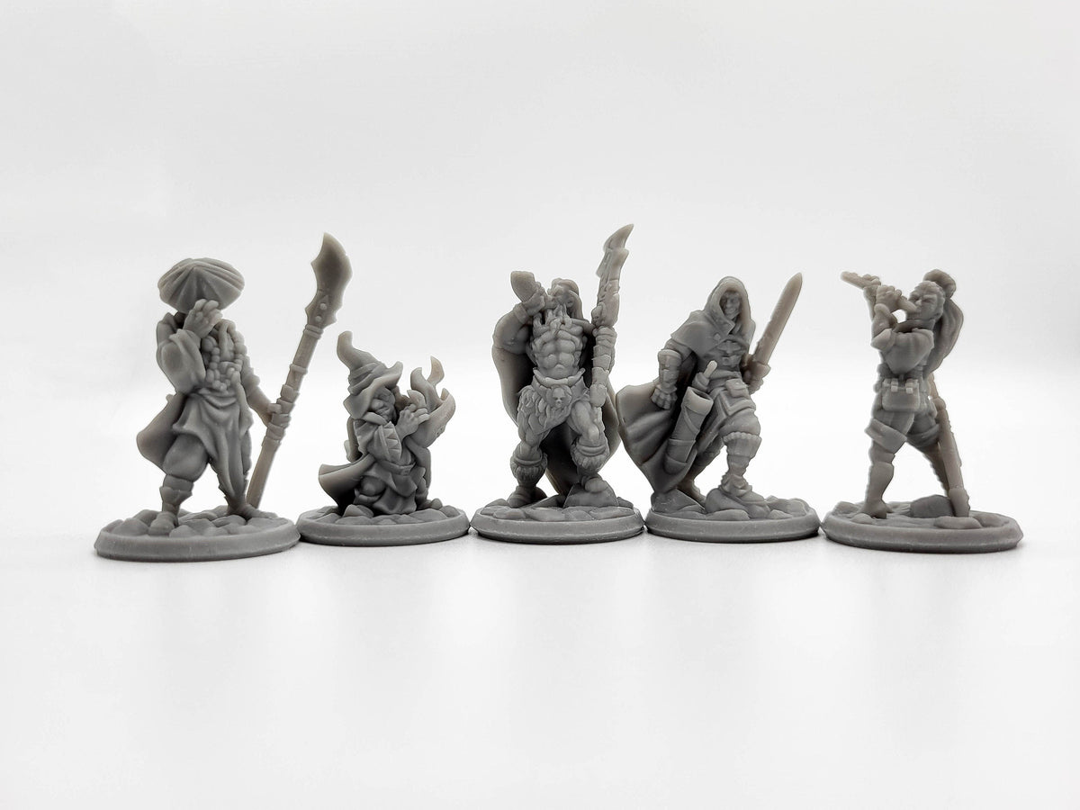 DnD Miniature Party Set 5 - 28mm Adventuring Group - Paladin | Monk | Sorcerer | Bard | Barbarian | Pathfinder-1