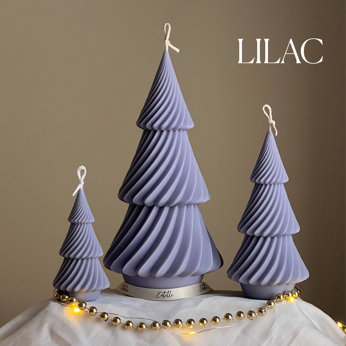 Swirl Ribbed Christmas Tree Candle: Handmade Soy Wax Decor-5