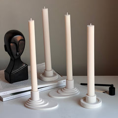 Minimalist Jesmonite Candlestick Holder: Modern Table Decor-3