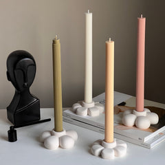Jesmonite Flower Candlestick Holder: Handmade Table Decor-1