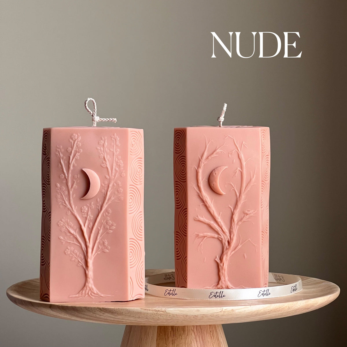 Moon Seasons Triangle Soy Candle | Handmade Pillar Candle-2