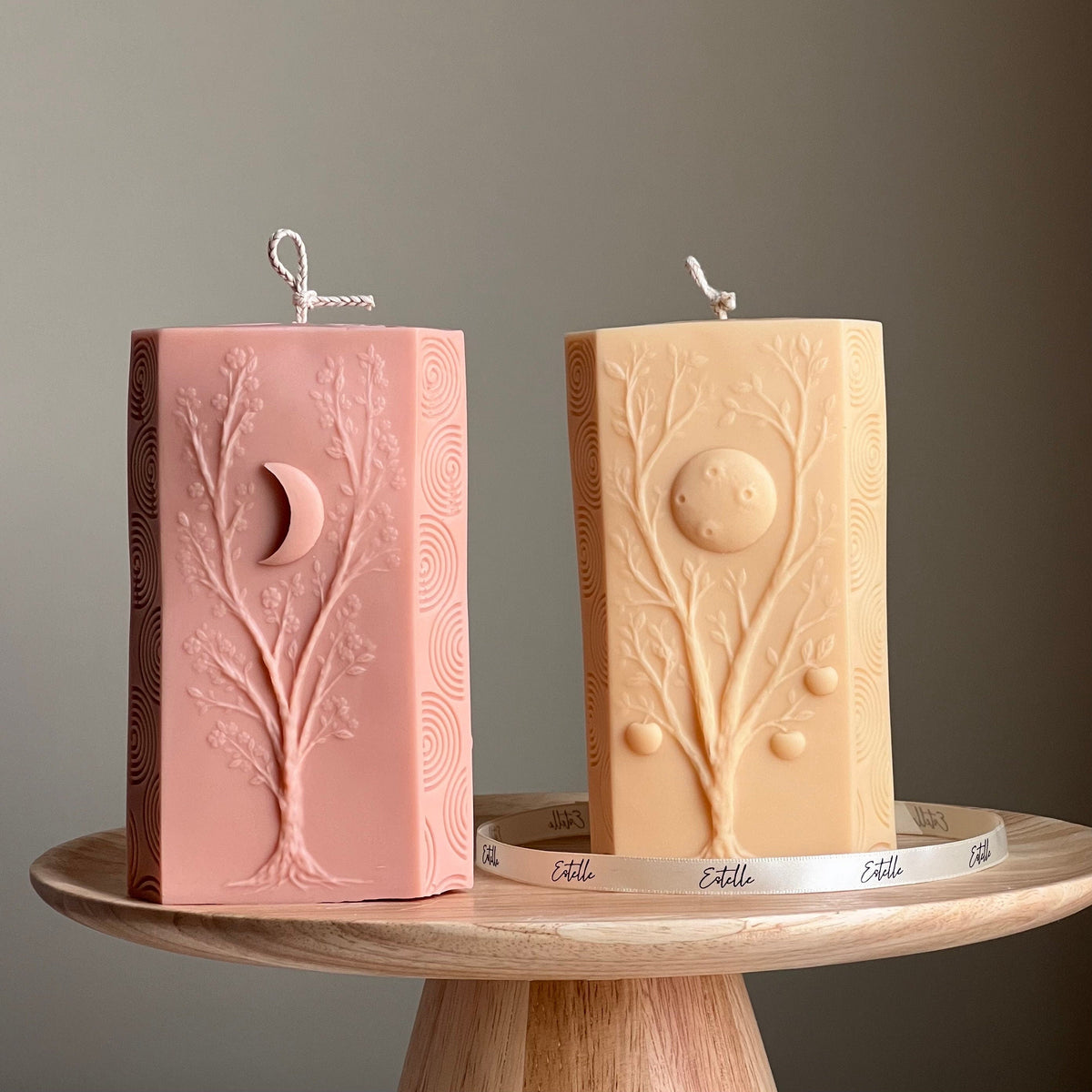 Moon Seasons Triangle Soy Candle | Handmade Pillar Candle-1