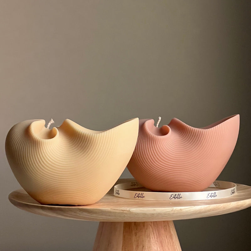 Large Seashell Soy Wax Candle | Unique Clam Shell Decor-4