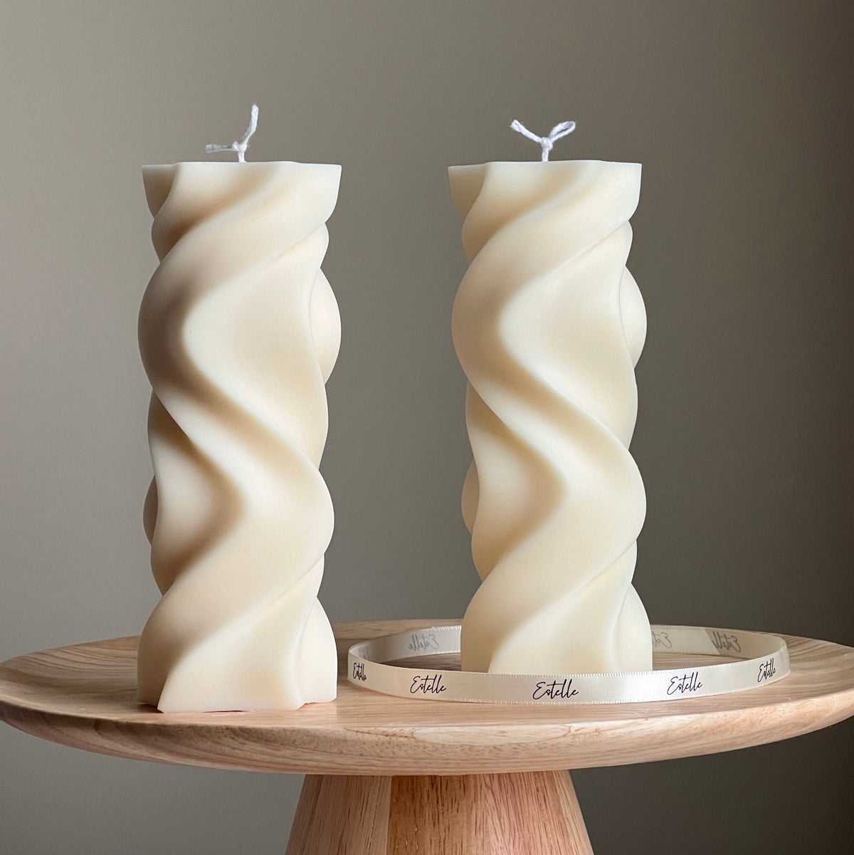 Handmade Wavy Pillar Candle | Aesthetic Home Decor-1