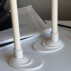 Minimalist Jesmonite Candlestick Holder: Modern Table Decor-2