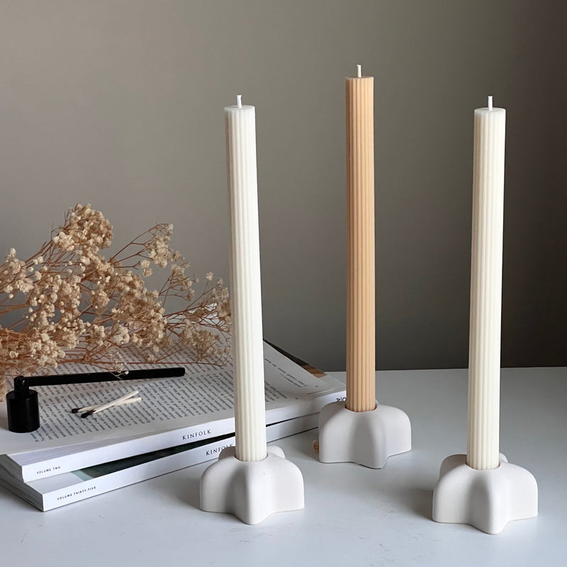 Star Jesmonite Candlestick Holder: Minimalist Table Decor-1