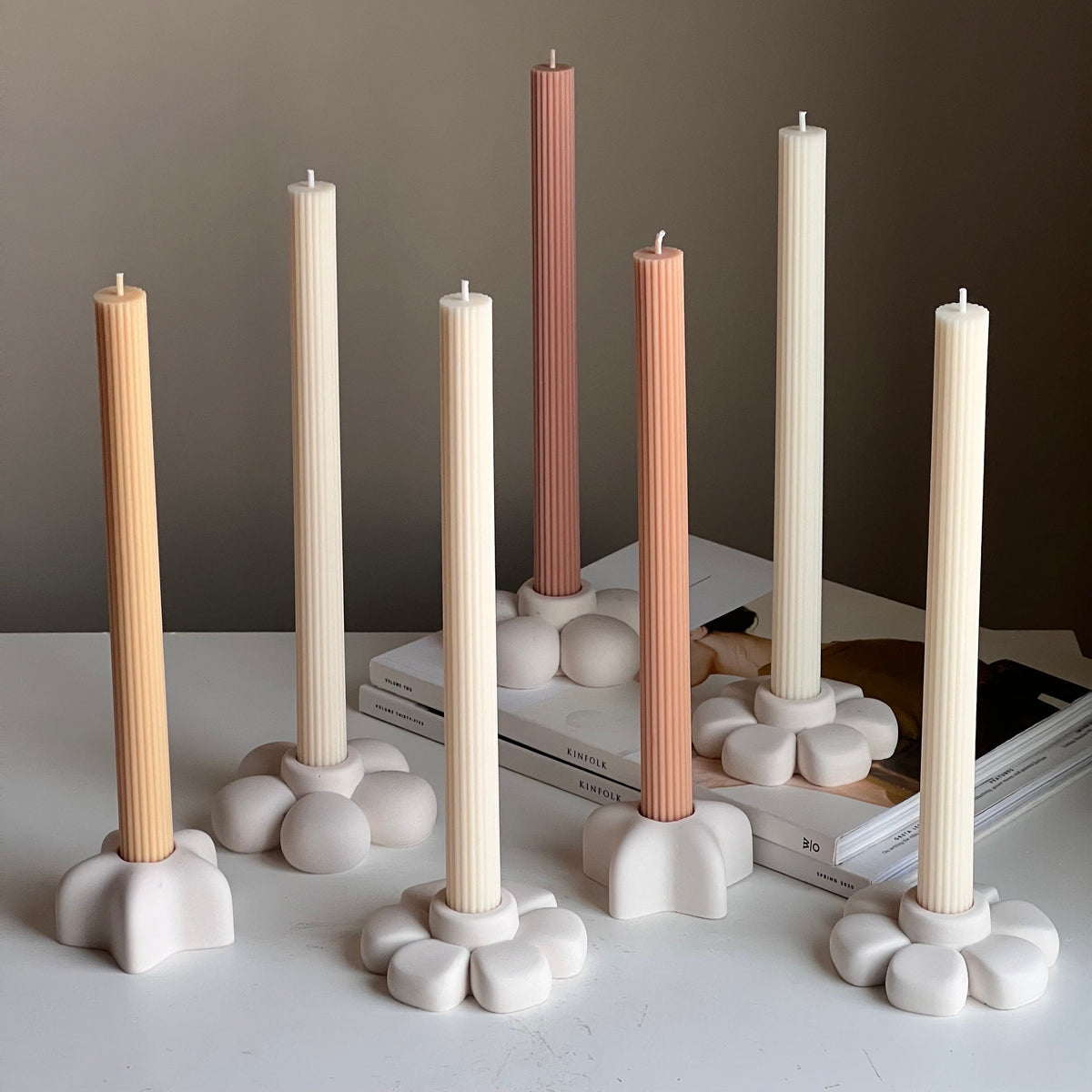Star Jesmonite Candlestick Holder: Minimalist Table Decor-4
