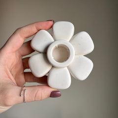 Jesmonite Flower Candlestick Holder: Handmade Table Decor-5