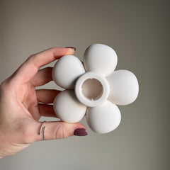Jesmonite Flower Candlestick Holder: Handmade Table Decor-6