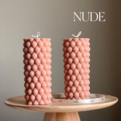 Tall Bubble Soy Pillar Candle | Minimalist Home Decor-2