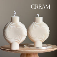 Sculptural Soy Pillar Candle: Minimalist Home Decor-4