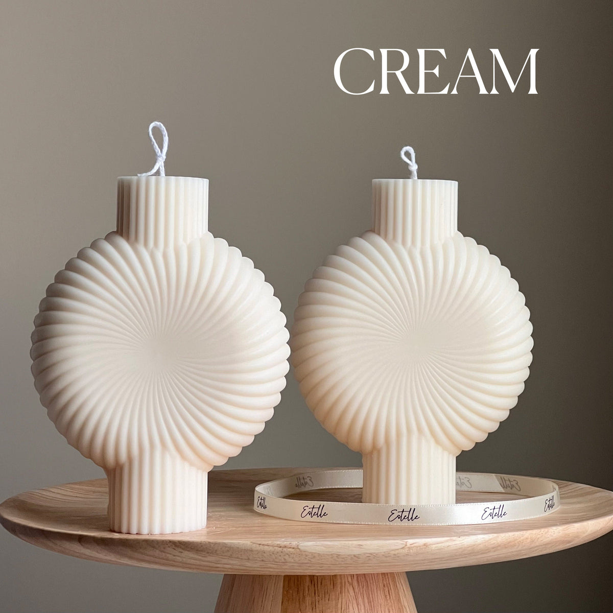 Sculptural Soy Pillar Candle: Minimalist Home Decor-4