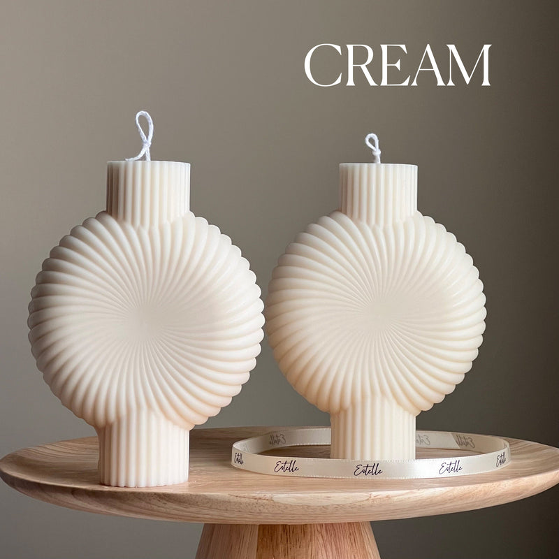 Sculptural Soy Pillar Candle: Minimalist Home Decor-4