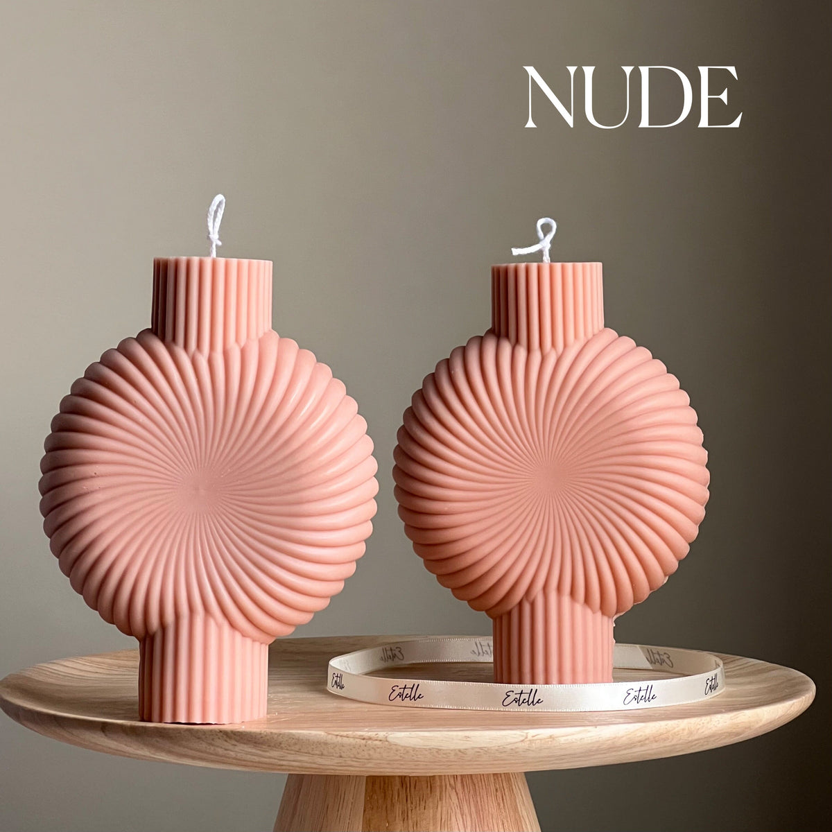 Sculptural Soy Pillar Candle: Minimalist Home Decor-3