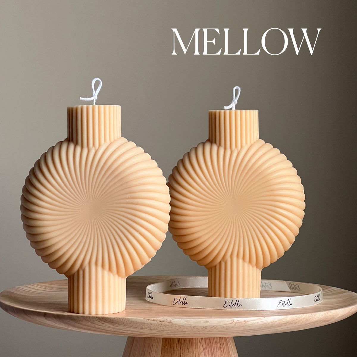 Sculptural Soy Pillar Candle: Minimalist Home Decor-2