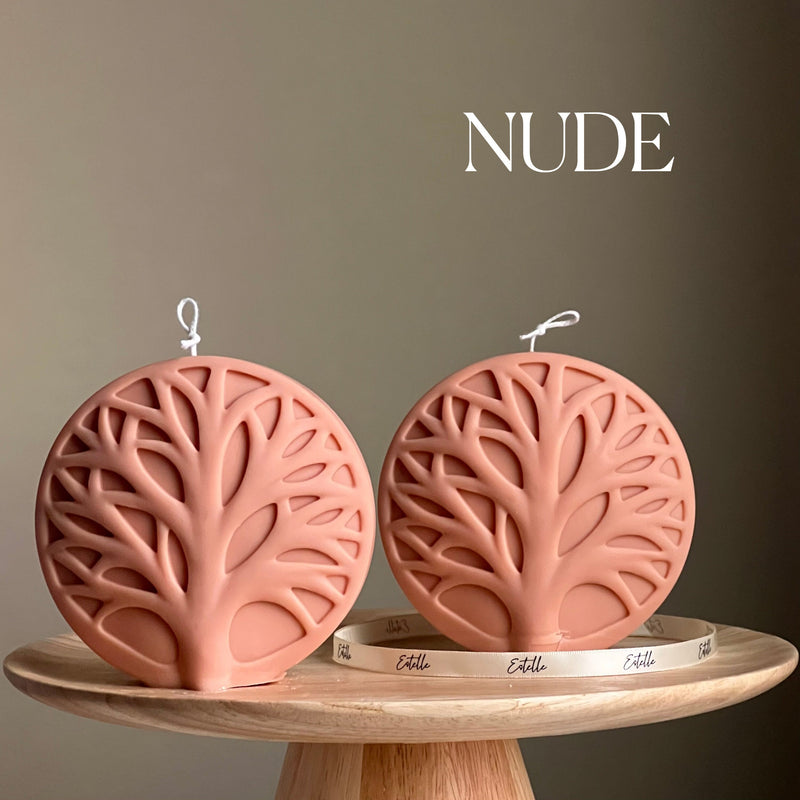 Handmade Round Tree Medallion Candle | Decorative Pillar Candle-2