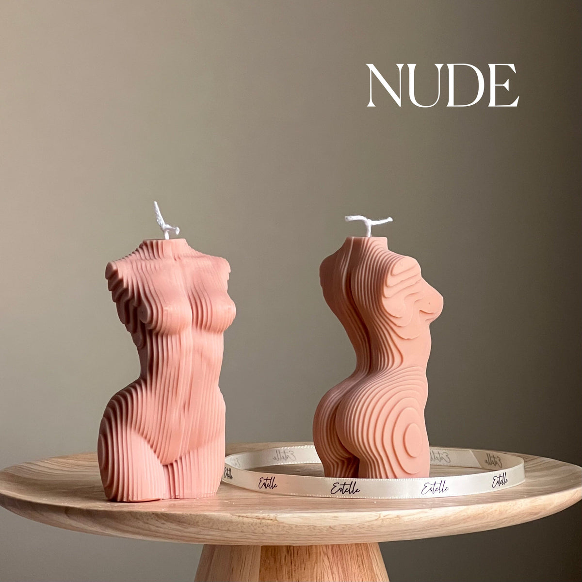 Geometric Woman Torso Candle: Handmade Vegan Soy Wax Sculpture-4