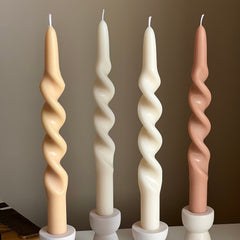 Twisted Taper Candle: Handmade Soy Wax Dinner Candle-2