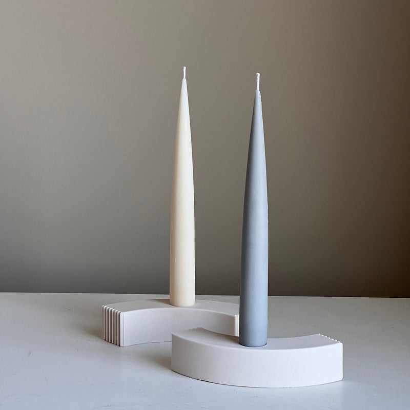 Handmade Soy Wax Taper Candle: Classic Pastel Unscented Dinner Candle-3