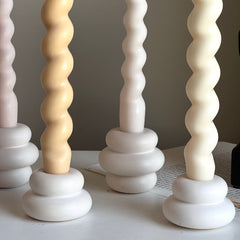 Donut Jesmonite Candlestick Holder: Minimalist Wedding Decor-2