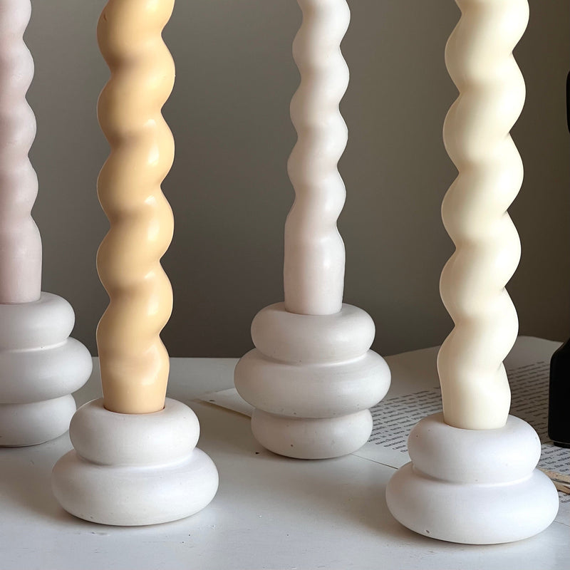 Donut Jesmonite Candlestick Holder: Minimalist Wedding Decor-2