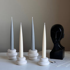 Donut Jesmonite Candlestick Holder: Minimalist Wedding Decor-3