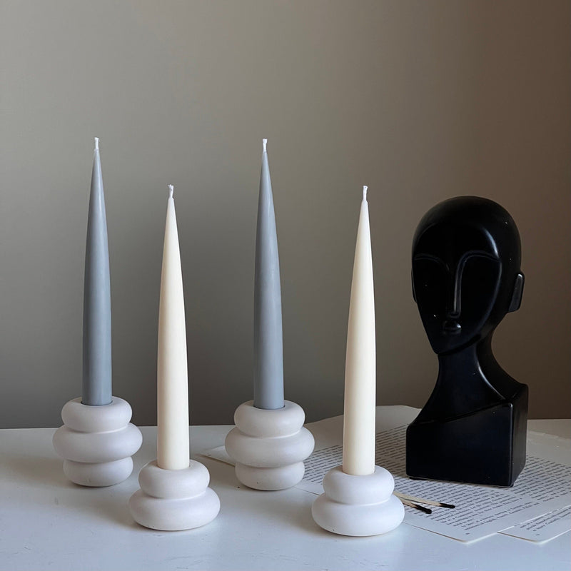 Donut Jesmonite Candlestick Holder: Minimalist Wedding Decor-3