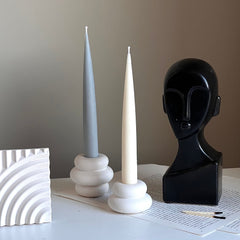 Donut Jesmonite Candlestick Holder: Minimalist Wedding Decor-4