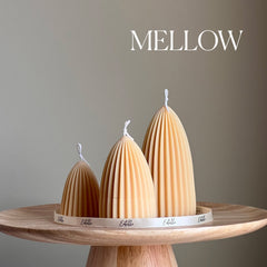 Ribbed Soy Candle Set | Conical Pillar Candles, Decor-4