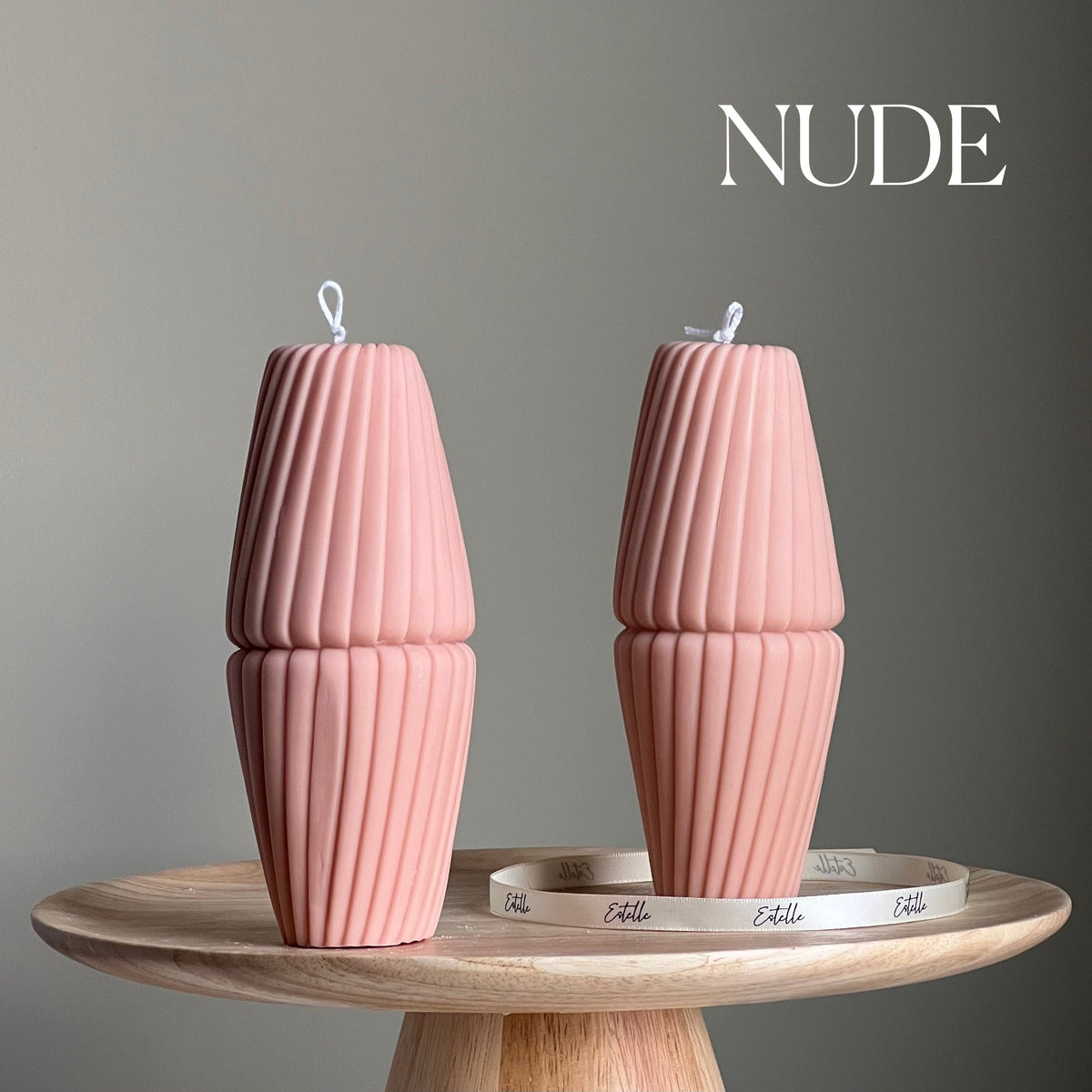 Geometric Soy Pillar Candle: Sculptural Home Decor-2